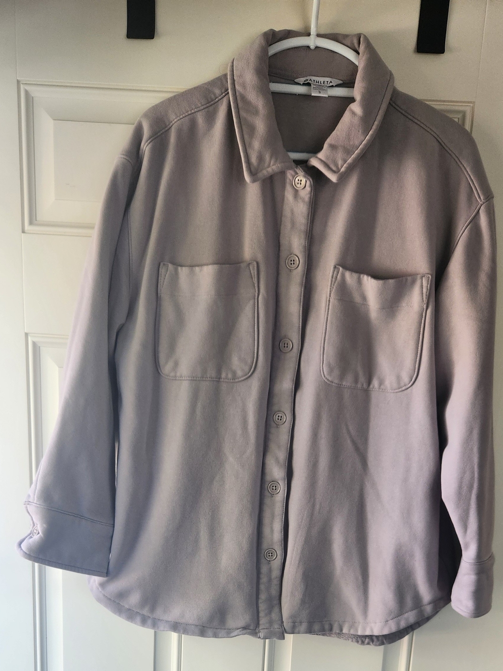 Athleta Lilac Button-Front Overshirt Jacket